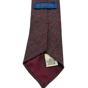 G. Galvani Mens 100% Lambswool Tie Scotland Made Burgundy Marled Textured (TG2)